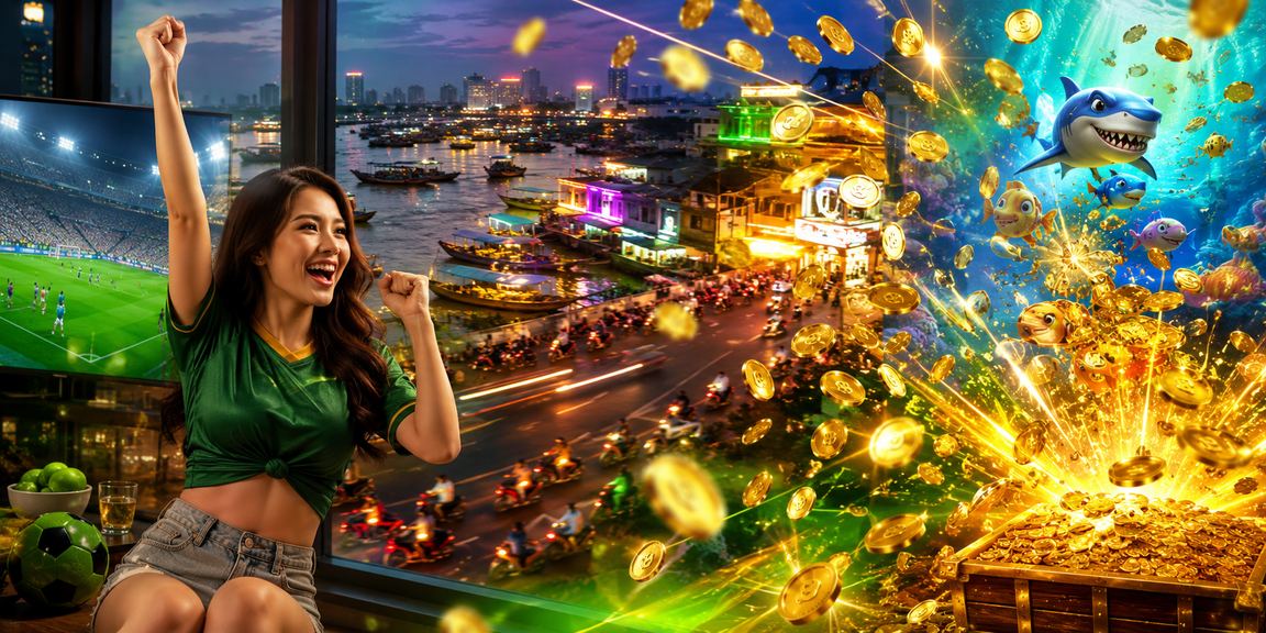 Không khí cá cược thể thao và eSports về đêm tại Cần Thơ với ánh đèn neon